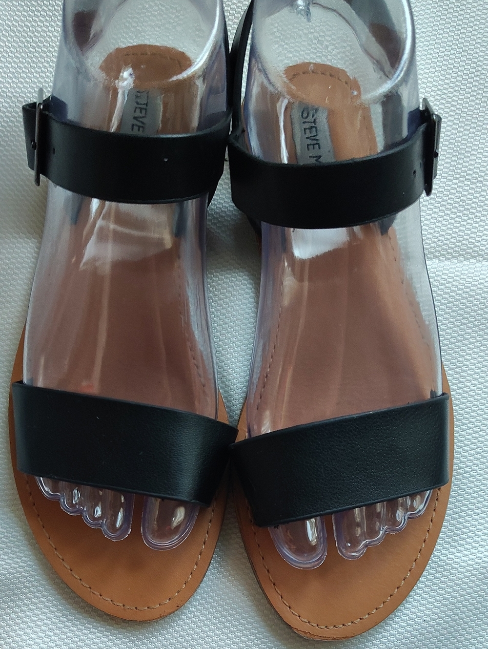 Steve Madden Black & Tan Two-Strap Women's Sandals